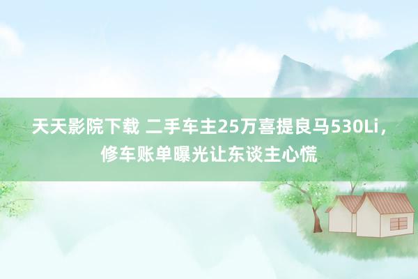 天天影院下载 二手车主25万喜提良马530Li，修车账单曝光让东谈主心慌