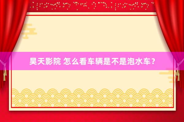 昊天影院 怎么看车辆是不是泡水车？